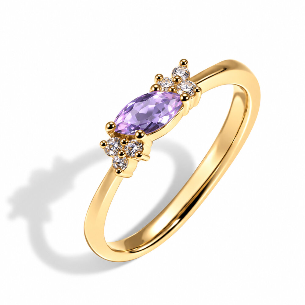 Aralık Ayı Tanzanit Taşı 14 Ayar Altın Yüzük 